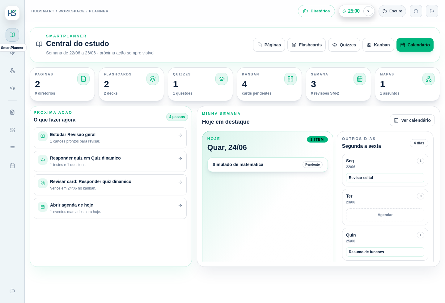 Preview da plataforma HubSmart no workspace