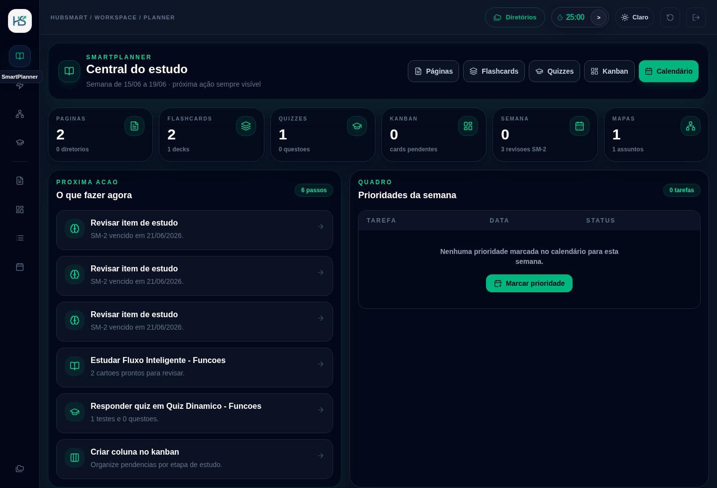 Preview da plataforma HubSmart no workspace